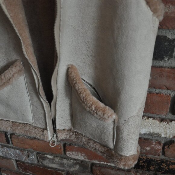 Vintage Handmade Shearling Sheepskin Leather Wool Western Vest Australia M - Picture 4 of 8